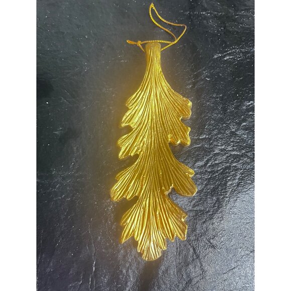 7 Gold Leaf & Harp Christmas Ornaments Victorian Style Tree 6" - Picture 7 of 9